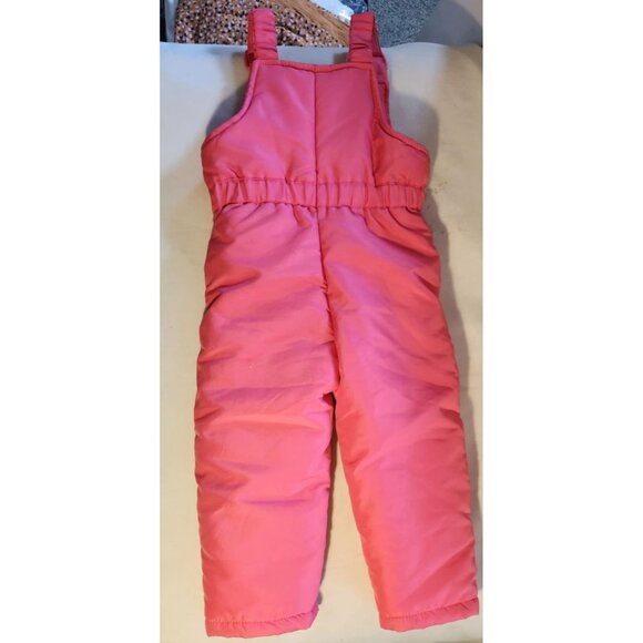 Disney Toddler Girls Pink Insulated Snow Bibs W/ Embroidered Hearts & Glitter Cr - Picture 5 of 6